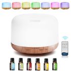JUFU JUFU Diffuseur d'Huiles Essentielles 500ML Humidificateur avec 7 Couleurs LED,Timer et Contrôle,Diffuseur avec 6 Huiles Essentielles