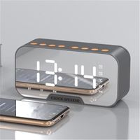 Miroir LED réveil multifonction sans fil 5.0 Bluetooth lecteur de musique électronique numérique horloge de Table avec [931E47C]