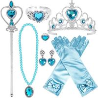 Accessoires de déguisement Princesse - 9 pièces - Bleu - Pour filles de 3 ans et plus