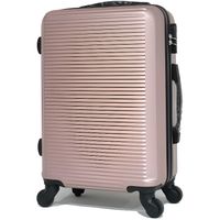 CELIMS - VALISE TAILLE CABINE - 55cm - 4 Roues Multidirectionnelles - ABS - Rose Gold