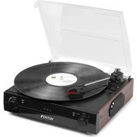 Platine vinyle Bluetooth FENTON RP102B - Noir/Bois - Enregistreur MP3 - Haut-parleurs intégrés - 33/45/78 tours