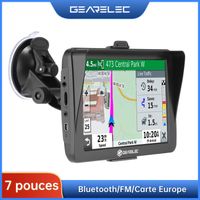 Gearelec 7 pouces Système Navigation GPS à écran Tactile pour Camion Voiture, Mises à Jour Cartographiques Gratuites à vie