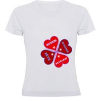 T-shirt femme "4 COEUR EN TRÈFLE" en hommage aux MAMANS | Tee shirt cadeau fête des mères