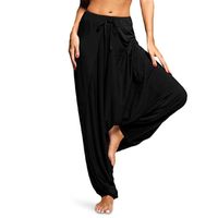 Pantalon de yoga grande taille pour femmes - YQT81120196BKM - Noir