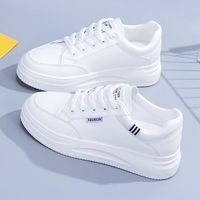 Basket Femme - REMYCOO - Chaussures Sport Respirante - Blanc - Lacets - Textile
