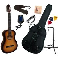Pack Guitare Classique 4/4 (Adulte) Avec 7 Accessoires (sunburst)