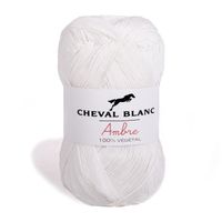 Laines Cheval Blanc - AMBRE fil à tricoter 70% viscose issu de la fibre de bambou 30% coton 50g - 150m de fil pour le tricot été ou 