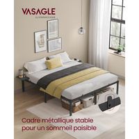 VASAGLE Lit 160 x 200 cm, Cadre de Lit en Métal av