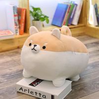 Animal en peluche Shiba Inu 40,6 cm, jouet en peluche Corgi chien, oreiller doux, cadeaux pour garcons et filles, marron et blanc