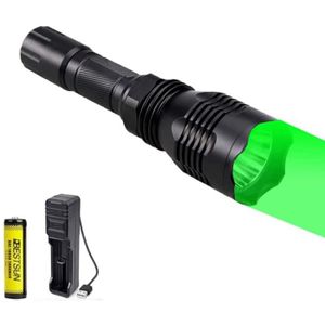 Lampe de poche verte lampe torche à LED avec lampe torche rechargeable pour chasseur rechargeable 3X XP-E2 300 mètres 650 lumens longue portée