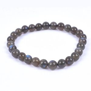 Bracelet En Labradorite Et Plaqué Argent 925 - Ajustable, Bijou Lithothérapie, Neuf Sans Emballage