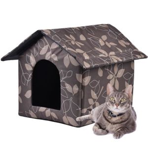 NICHE Maison d'extérieur pour animaux de compagnie, abri chaud et étanche pour chat et chien, niche pliable amovible et lav L -CLAT24514