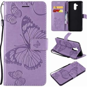 Coque Huawei Mate 20 Lite Rose SONWO Cuir PU en Relief Papillon Flip Portefeuille Etui avec La Fonction Stand pour Huawei Mate 20 Lite 