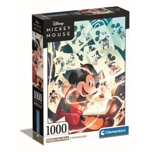 PUZZLE Clementoni - 1000p Mickey Celebration - 70 x 50 cm - Avec poster