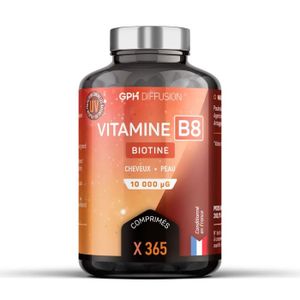 COMPLEMENTS ALIMENTAIRES - BEAUTE PEAU Vitamine B8 Biotine 10 000 µg 365 comprimés