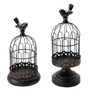 1pc Vintage Oiseau Cage Bougeoir Métal Photophore Lanternes Maison Mariage Vintage Décoration De Table 