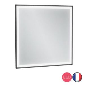 MIROIR SALLE DE BAIN Miroir de salle de bain carré JACOB DELAFON Allure 60x60 cm avec éclairage LED laqué noir satiné
