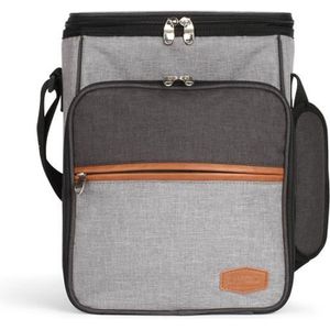 Hap Tim Sac /à Dos Pique-Nique pour 4 Personnes avec couvertures en Laine et Compartiment Isotherme Gris
