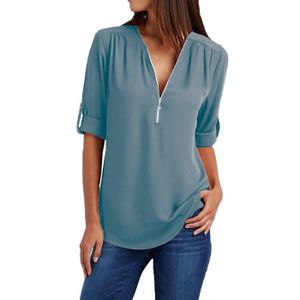 Komiseup Femme Manches Longues Zip Up Col V Tunique Blouse Fashion Y2k Aesthetic Top Manches Longues Vintage Imprimé Graphique Pull Vrac Sweatshirt Blouse Tops