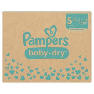 COUCHE Couche-culotte Pampers Baby-Dry Taille 5+ pour 12kg - 17kg - Pack 1 mois