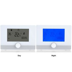 THERMOSTAT D'AMBIANCE Thermostat Numérique QIILU - Ecran LCD - Chauffage Mural de Chaudière - Programmable par Semaine