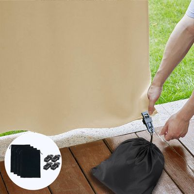 Lot De 12 Poids Pour Rideaux D'Extérieur Avec Pinces - Sacs Lestés En Toile, Pour Terrasse Et Pergola