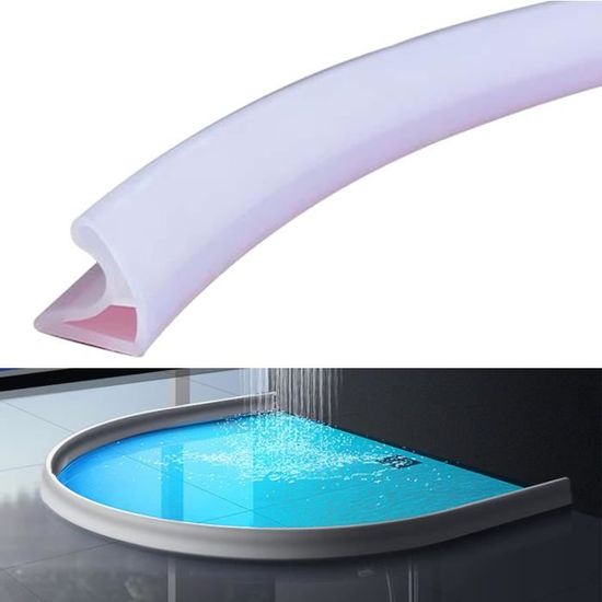 Seuil De Douche Auto-Adhésif En Silicone - Barrière Anti-Éclaboussures 105 Cm - Imperméable, Découpable - Pour Salle De Bain & Cuisine
