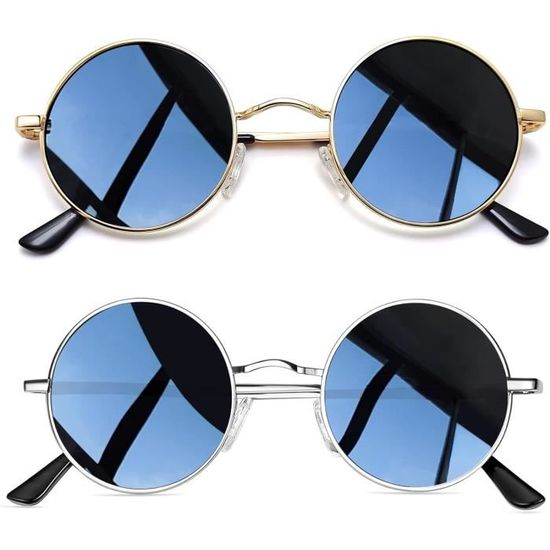 Lunettes De Soleil Rondes Polarisées Rétro | Monture Métal Unisexe | Protection UV Et Style Vintage