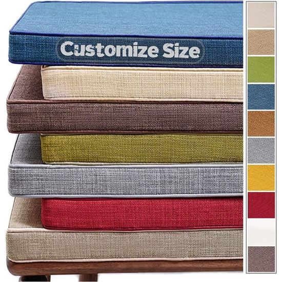 Coussin De Banc Sur Mesure - Remplissage éponge 50D, Housse Amovible Antidérapante - Personnalisable En Taille, épaisseur (3 à 20 Cm) Et Tissu (chenille, Polyester, Etc.)
