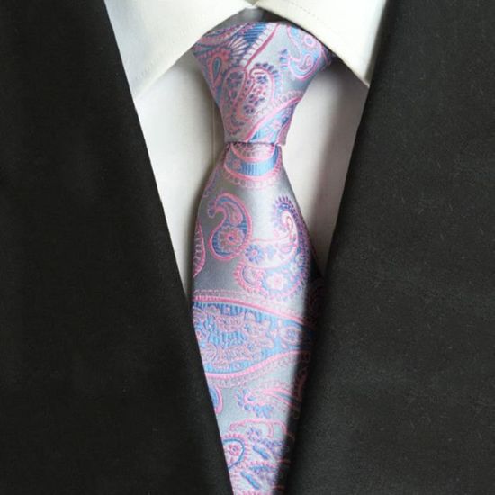 CRAVATE Homme - Cravate business en tissu jacquard style 1 - rose NS™