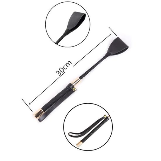 Cravache Équestre SexReaper En Cuir Noir - Pour Couple Ou Équitation