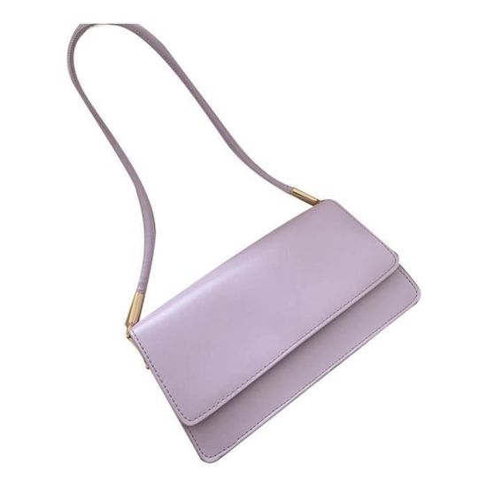 LUCKYLY-Sac à BandoulièRe Simple Couleur Unie Femmes Sac à Main Fourre-Tout en Cuir PU Femme