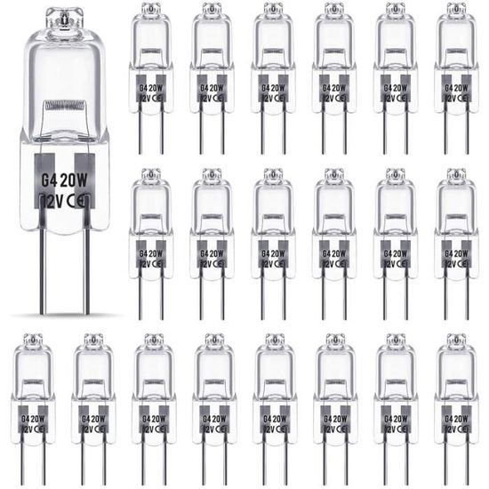 Ampoule Halogène G4 20W 12V Blanc Chaud Intensité Variable