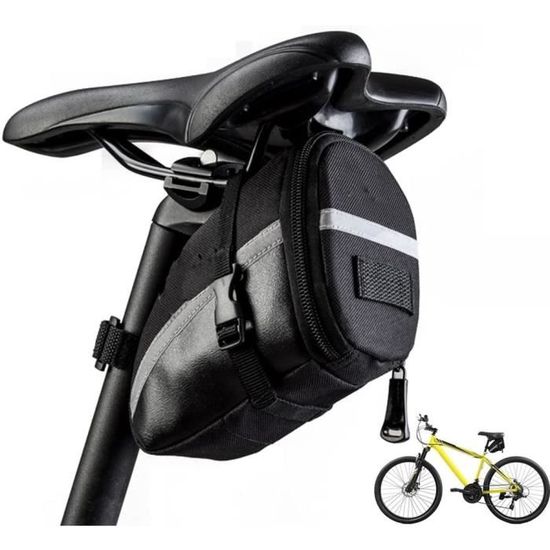 Sacoche De Selle Vélo Étanché Fibre Carbone - Sac Queue Sous Siège VTT Avec Boucle Sangle