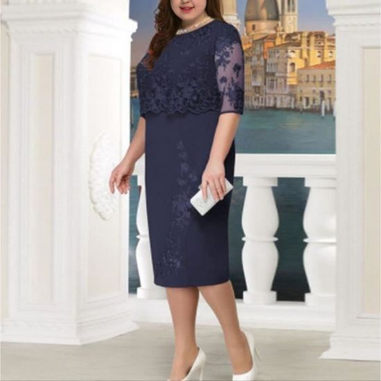 Robe de Soirée Grande Taille Wetlook et Dentelle Robe de Soirée Grande Taille Wetlook et Dentelle