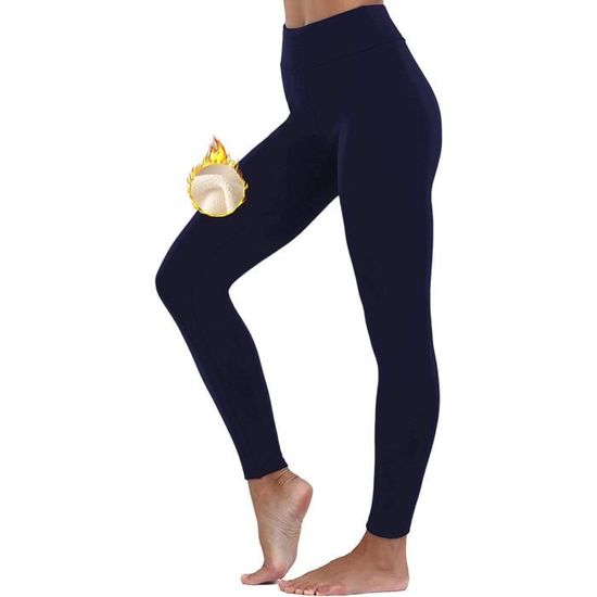 Legging Polaire Femme Hiver Pantalon Thermique Chaud et Doux avec Toison Extensible Collant Polaire Taille Haute Epais Bleu Marine Bleu marine Cdiscount Pret a Porter
