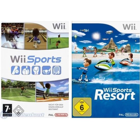 Wii Wii Sports Bundle Wii Sports + Wii Sports Resort Cdiscount Jeux vidéo