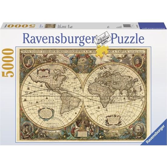 Puzzle 5000 pièces Ravensburger - Mappemonde antique - Pour adultes dès 14 ans