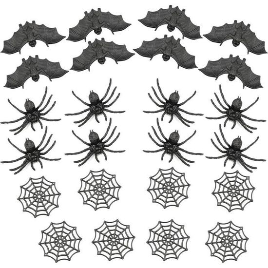 Araignées Halloween 200 Fausses Araignées En Plastique Pour Halloween - 5 Couleurs Dont Fluorescent, Déco Et Farces Accessoires Horror Party