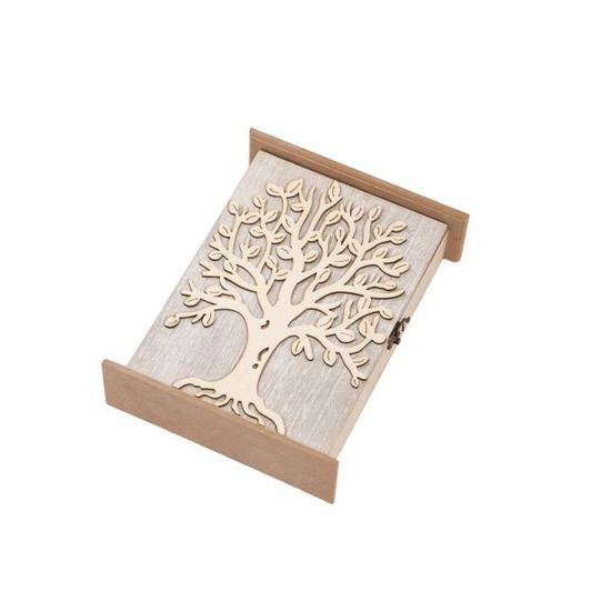 Boîte à Clés En Bois Motif Arbre De Vie – Porte-clés Décoratif Avec Crochet, Pour Entrée, Couloir, Bureau