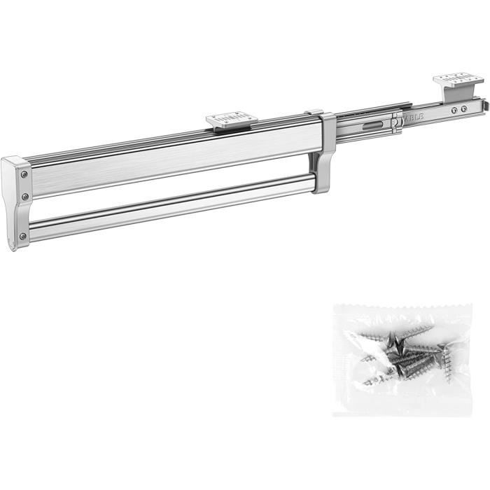 Warmhm Barre De Penderie Réglable Acier Inoxydable Bleu – Tige Extensible Robuste Pour Placard, Chambre, Cuisine – Idéale Vêtements Courts & Rangement Compact