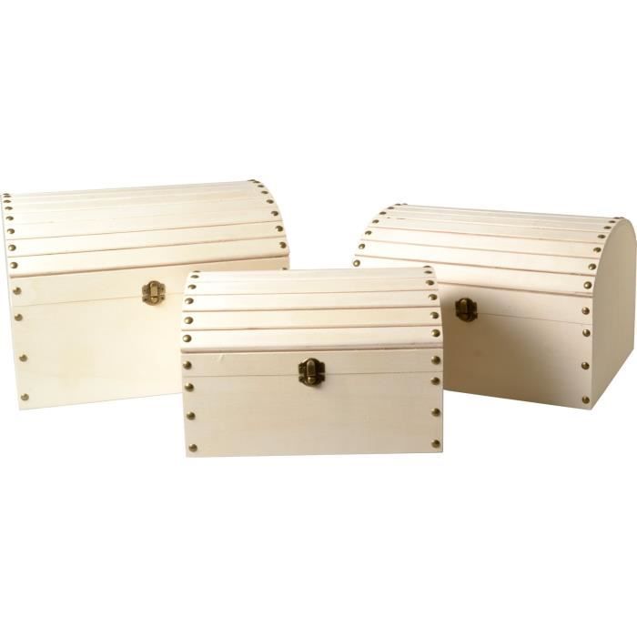 Coffres Gigognes en bois 3 pièces - Artémio Beige