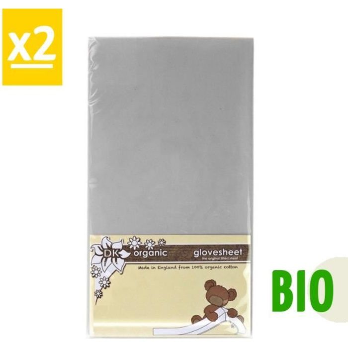 Coton BIO Drap-Housse Next2Me Lot De 2 Spécialement Conçu Pour Le Matelas Chicco Next 2 Me Standard Dream Magic & Air - Gris