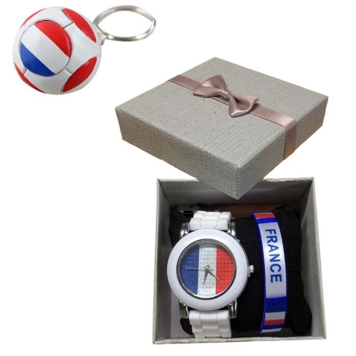 Montre Enfant equipe de France les bleus plus bracelet Mbappé Griezmann et porte-clé coupe du monde