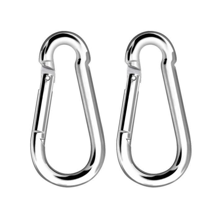 Xuyan 2pcs mousquetons robustes pour enfants balançoire chaîne de porte-clés hamac escalade