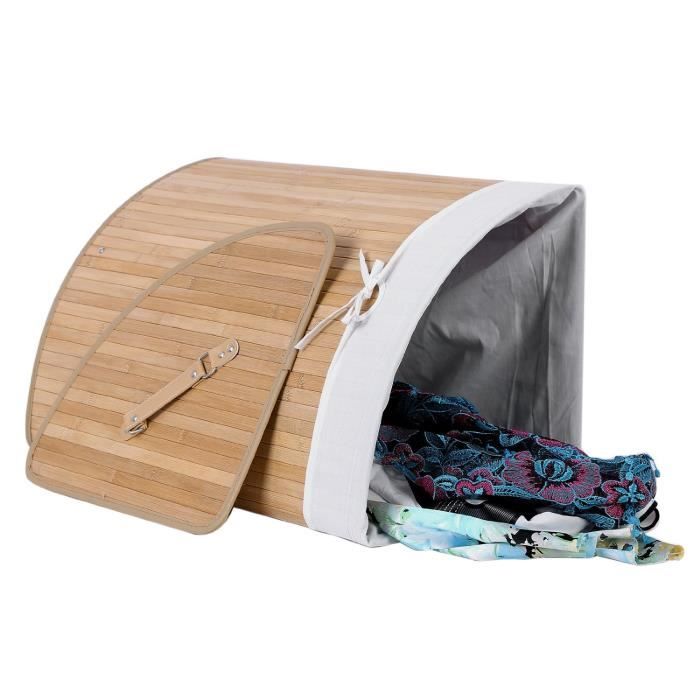 Panier À Linge 100% Bambou Naturelle Carré Triangle