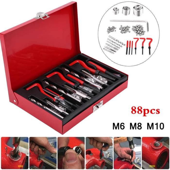Kit Réparation Filetage 88pcs M6 M8 M10 HB015 -PAI