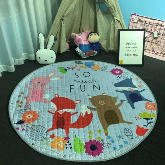 Tapis Diamètre 1,5M Jouer Bébé Tapis pour Enfants Jeux Tapis De Jeu Bébé Climb Crawler Pad Sac de Rangement - Fox And Friends