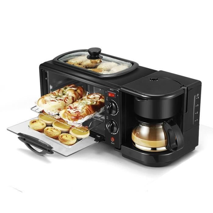 3 en 1 électrique petit déjeuner Machine multifonction cafetière poêle mini four ménage pain pizza four poêle