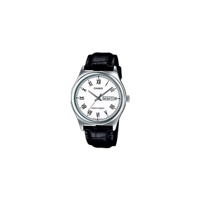 CASIO Mod. MTP-V006L-7B - Quartz. Day+Date Leather strap. SS Case